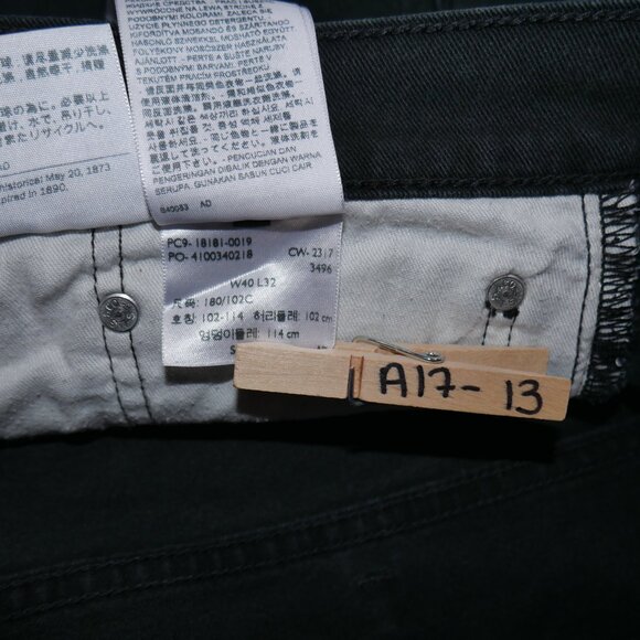 Levis 541 Men's Actual Size 40x30 Jeans Stretch Denim Regular Tapered Leg Black - Picture 8 of 10